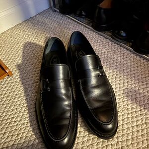 Tod's Classic Black Leather Slip-On Loafers
